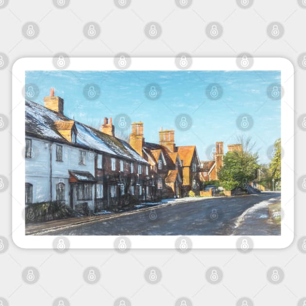 Cottages in Tidmarsh Sticker by IanWL